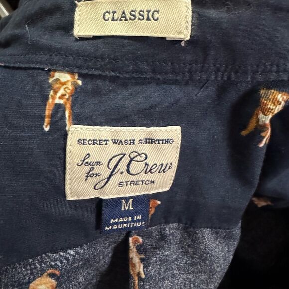 J. Crew Men's M Blue Graphic Print Slim Fit Long Sleeve Shirt - Picture 2 of 6